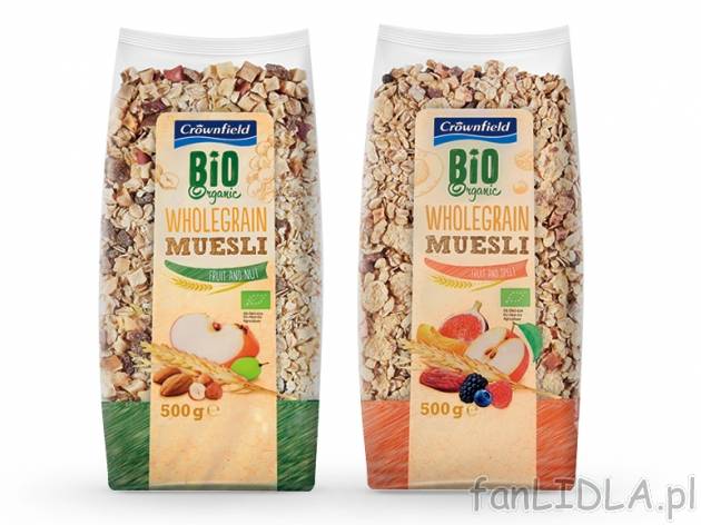 Crownfield Bio Musli , cena 12,00 PLN za 500 g/1 opak., 1 kg=25,98 PLN.