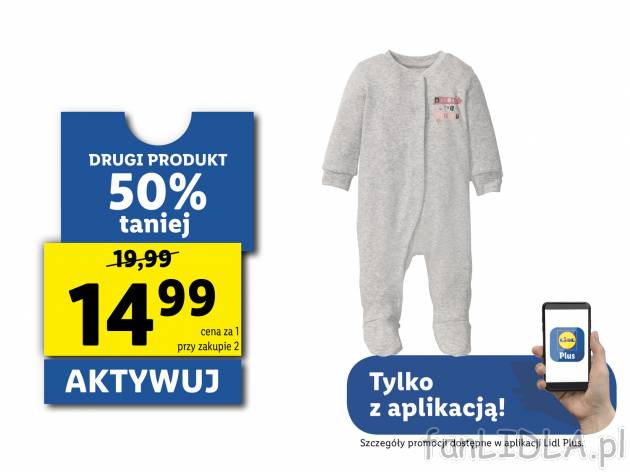 Pajacyk z biobawełny Lupilu, cena 19,99 PLN 
- rozmiary: 56-92
- 100% biobawełny
- ...