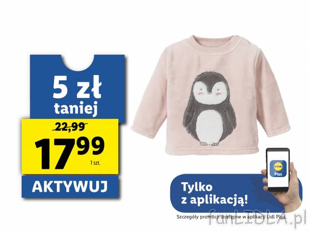 Bluza polarowa Lupilu, cena 22,99 PLN 
- rozmiary: 62-92
- z miękkiego, przytulnego ...