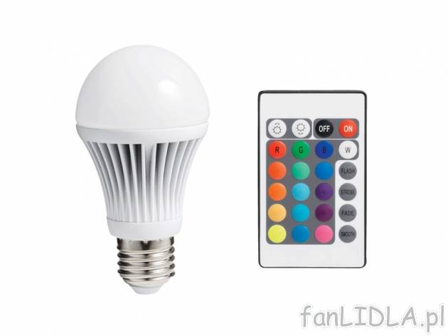 Żarówka LED zmieniająca kolory sterowana pilotem , cena 34,99 PLN za 1 szt. 
- ...
