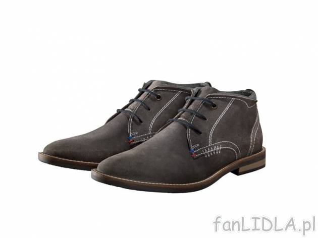 Buty ze skóry welurowej Livergy, cena 89,90 PLN za 1 para 
- rozmiary: 42-45 
- ...