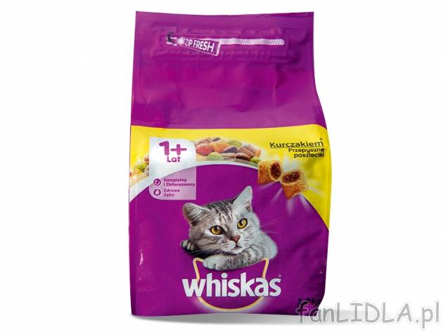 Whiskas Sucha karma dla kota , cena 11,00 PLN za 1,4 kg, 1 kg=8,56 PLN.