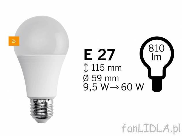 Żarówki LED, 2 szt.* Livarno, cena 5,00 PLN 
*Artykuł dostępny wyłącznie w ...