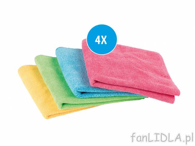 Zestaw 4 ściereczek z mikrofibry XL Vileda, cena 14,99 PLN  
-  36 x 38 cm
Opis