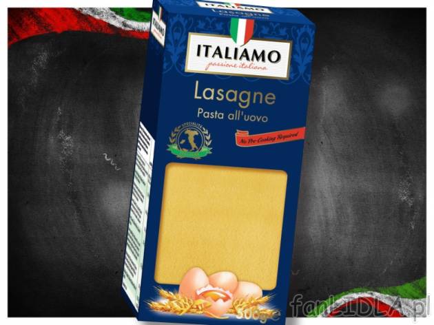 Lasagne , cena 5,99 PLN za 500 g, 1kg=11,98 PLN. 
- Płaty z makaronu jajecznego ...