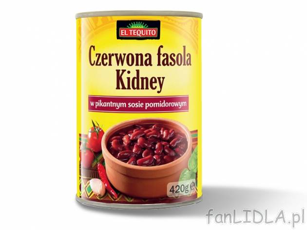 Fasola Chili , cena 2,00 PLN za 420 g/1 opak., 1 kg=5,45 PLN. 
Oferta ważna od ...