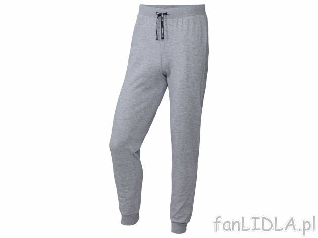 Spodnie dresowe męskie z bawełną Crivit, cena 29,99 PLN 
- rozmiary: M-XL
- wszyte ...