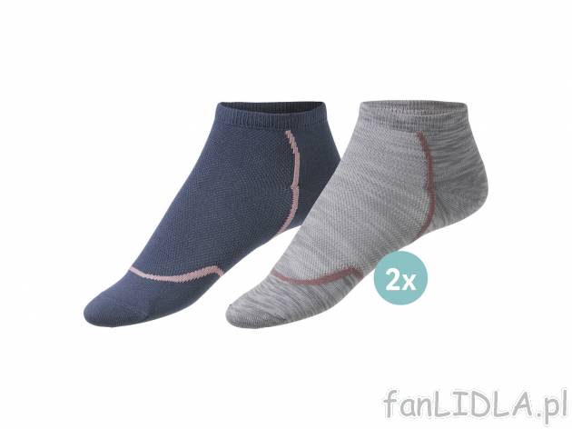 Skarpety sportowe damskie, 2 pary* Crivit, cena 3,49 PLN 
*Artykuł dostępny wyłącznie ...