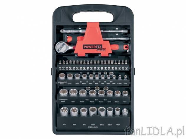 Zestaw kluczy nasadowych Powerfix, cena 79,90 PLN za 1 zestaw 
- aż 61 części ...