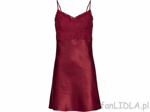 Satynowa koszula nocna Esmara Lingerie, cena 24,99 PLN 
- rozmiary: 34-44
- wykończona ...