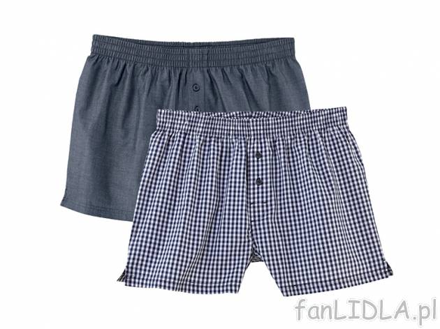 Bawełniane bokserki, 2 pary Livergy, cena 24,99 PLN za 2 pary 
- 100% bawełna ...