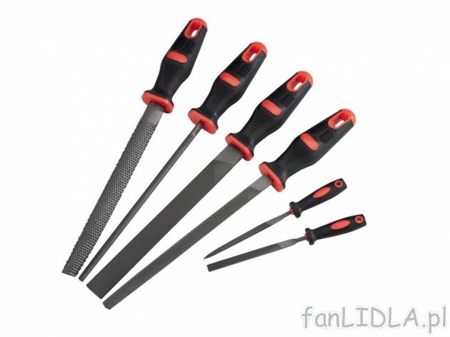 Zestaw 5 pilników i tarnik Powerfix, cena 29,99 PLN za 1 zestaw 
- ergonomiczny ...