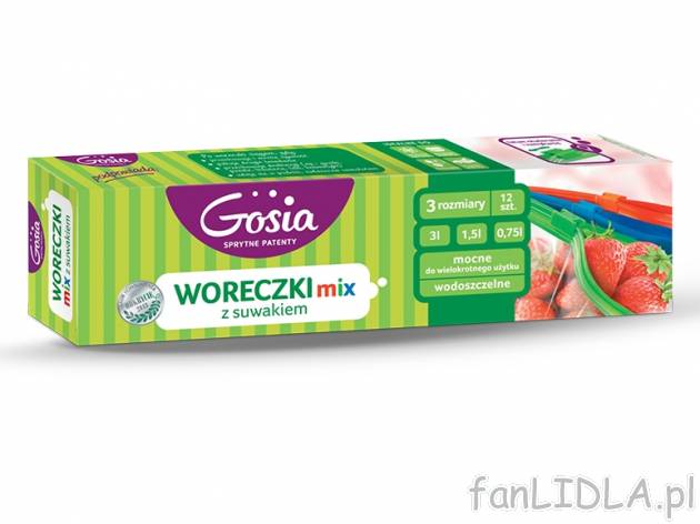 Gosia Woreczki z suwakiem MIX , cena 3,00 PLN za 12 szt./1 opak. 
Oferta ważna ...