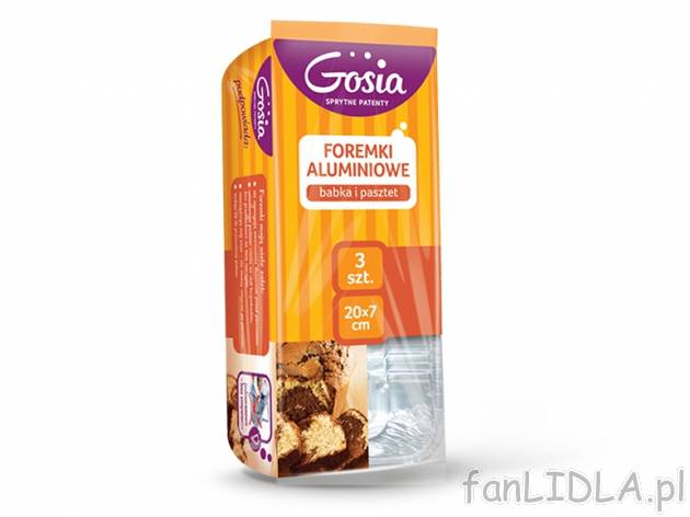 Gosia Foremki aluminiowe babka i pasztet , cena 2,00 PLN za 3 szt./1 opak. 
Oferta ...