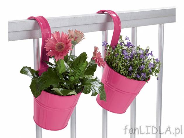 Metalowe doniczki na rośliny, 2 szt. Florabest, cena 19,99 PLN za 2 szt. 
- zdejmowany ...
