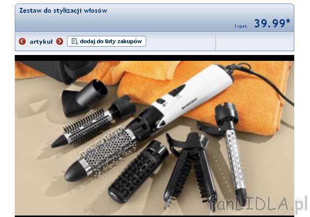 Zestaw do stylizacji włosów cena 39,99PLN
- z 6 różnymi nasadkami
- suszenie ...