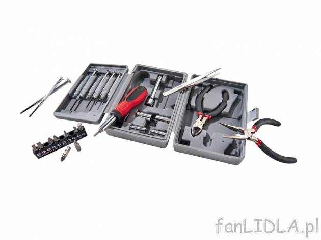 Zestaw mini narzędzi Powerfix, cena 29,99 PLN za 1 zestaw 
- 26 części 
- bity ...