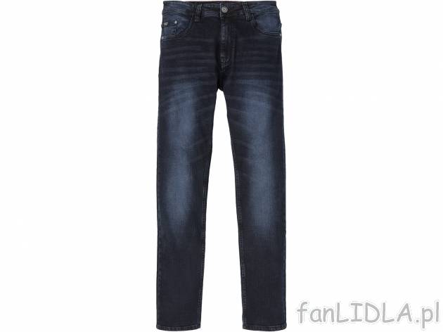 Jeansy męskie Livergy, cena 39,99 PLN 
- 98% bawełny, 2% elastanu (LYCRA&reg;)
- ...