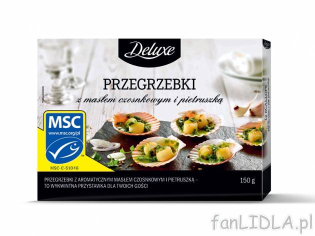 Przegrzebki , cena 19,00 PLN za 150 g/1 opak., 100 g=13,33 PLN. 
Oferta ważna ...