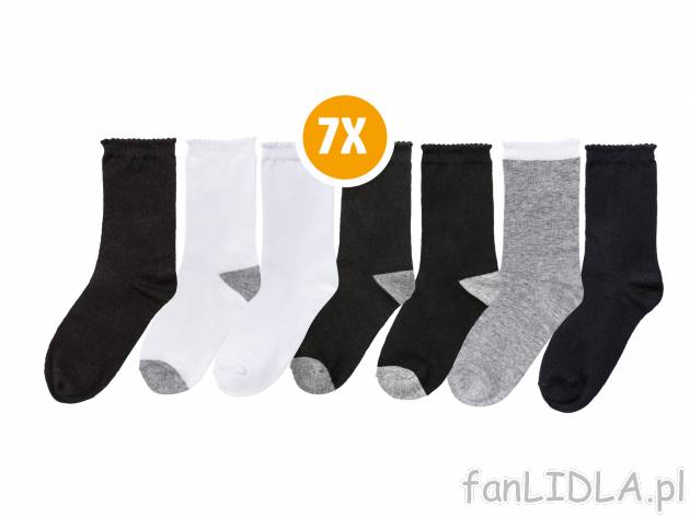 Skarpety, 7 par* Oeko Tex, cena 2,49 PLN 
2 zestawy do wyboru; * Artykuł dostępny ...