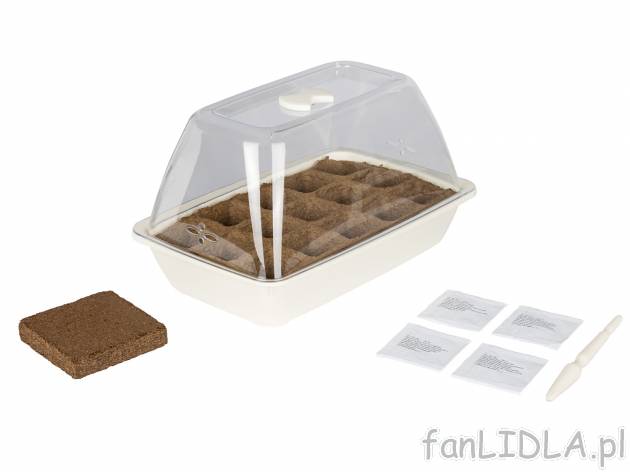 Miniszklarnia z nasionami ziół Parkside, cena 29,99 PLN 
- zestaw do założenia ...