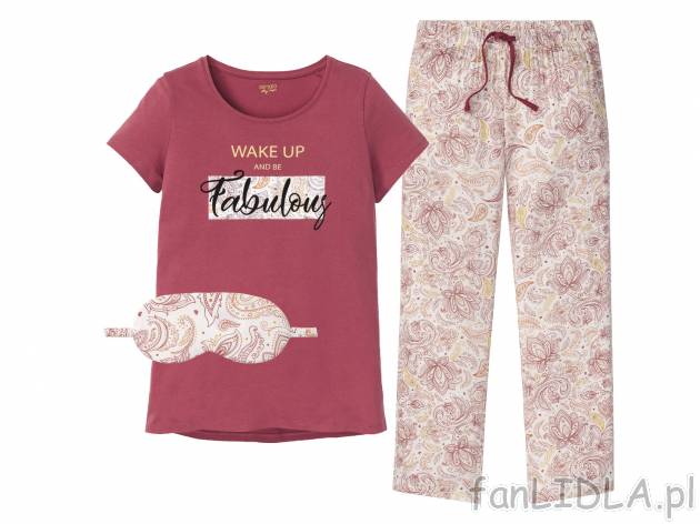 Piżama damska z opaską na oczy Esmara Lingerie, cena 34,99 PLN 
- rozmiary: S-L
- ...