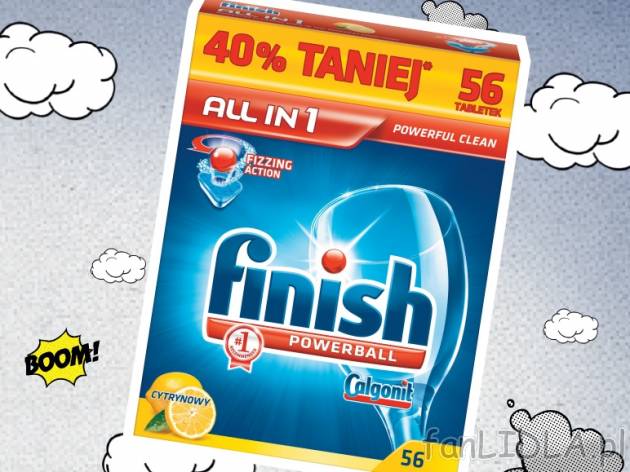 Finish All in 1 Tabletki do zmywarki , cena 27,99 PLN za 56 szt./1 opak. 
- Aż ...