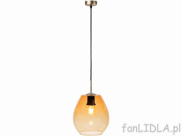 Lampa wisząca Livarno, cena 59,90 PLN 
- długość ok. 120 cm, &Oslash; klosza: ...