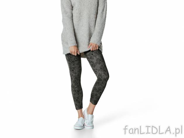 Legginsy damskie Esmara, cena 19,99 PLN 
2 wzory 
- rozmiary: XS-L*
*nie wszystkie ...
