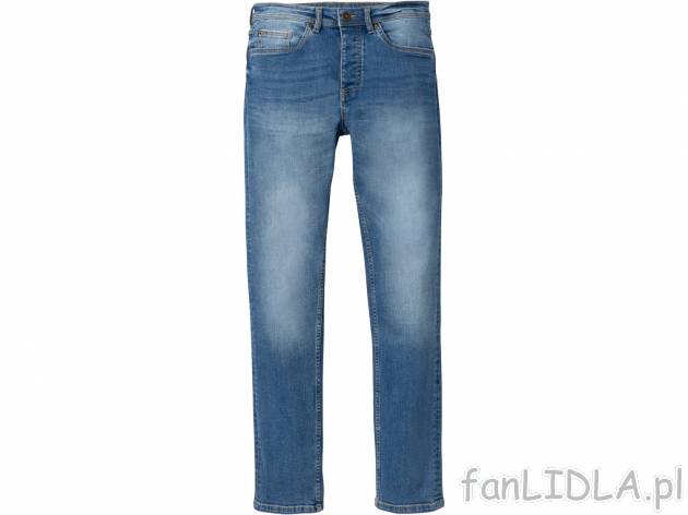 Jeansy męskie Livergy, cena 39,99 PLN 
- 99% bawełny, 1% elastanu (LYCRA&reg;)
- ...
