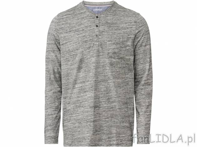 Koszulka męska z długim rękawem Livergy, cena 21,99 PLN 
- rozmiary: M-XL
- dekolt ...