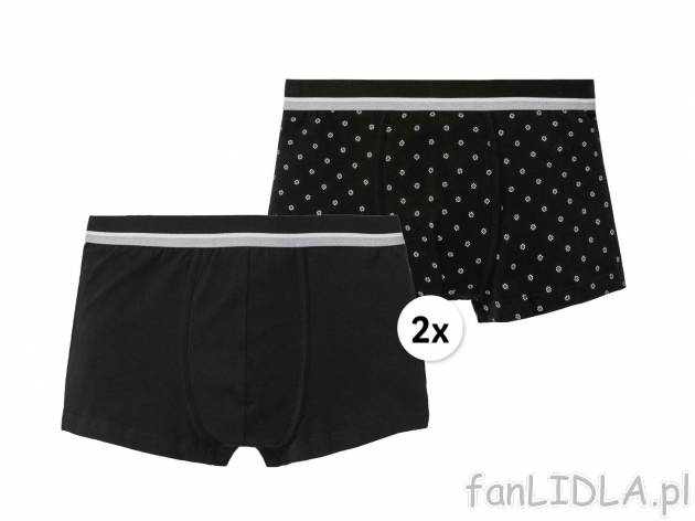 Bokserki, 2 pary* Livergy, cena 9,99 PLN 
- 95% bawełny, 5% elastanu (LYCRA®)
- ...