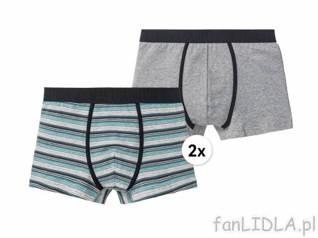 Bokserki, 2 pary* Livergy, cena 9,99 PLN 
- 95% bawełny, 5% elastanu (LYCRA®)
- ...