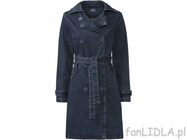 Trencz jeansowy damski Esmara, cena 69,90 PLN 
- 98% bawełny, 2% elastanu (LYCRA&reg;)
- ...