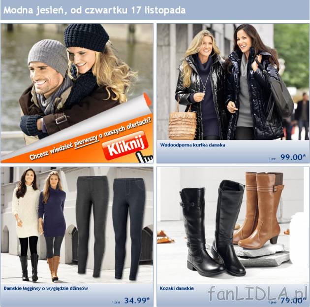 Modna jesień - oferta Lidl od czwartku 17 listopada 2011