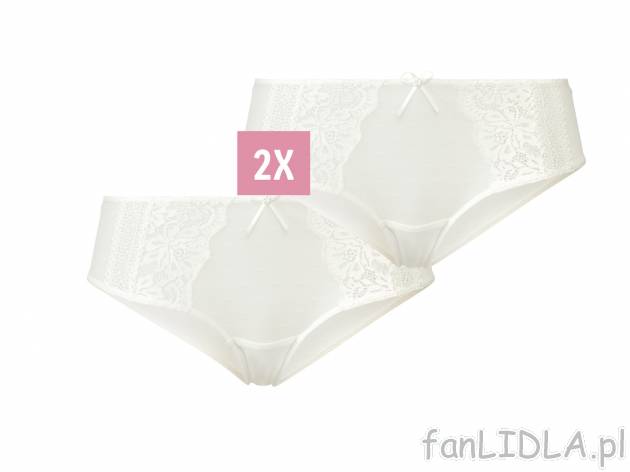 Majtki hipstery z koronką, 2 pary* Esmara Lingerie, cena 9,99 PLN 
* Artykuł ...
