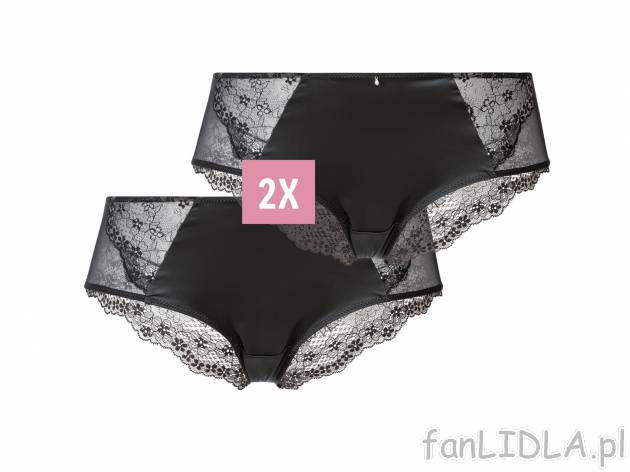 Majtki hipstery z koronką, 2 pary* Esmara Lingerie, cena 9,99 PLN 
* Artykuł ...