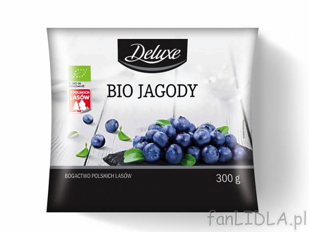 Jagody mrożone BIO , cena 6,99 PLN za 300 g/1 opak., 1kg= 23,30 PLN. 
- od poniedziałku ...