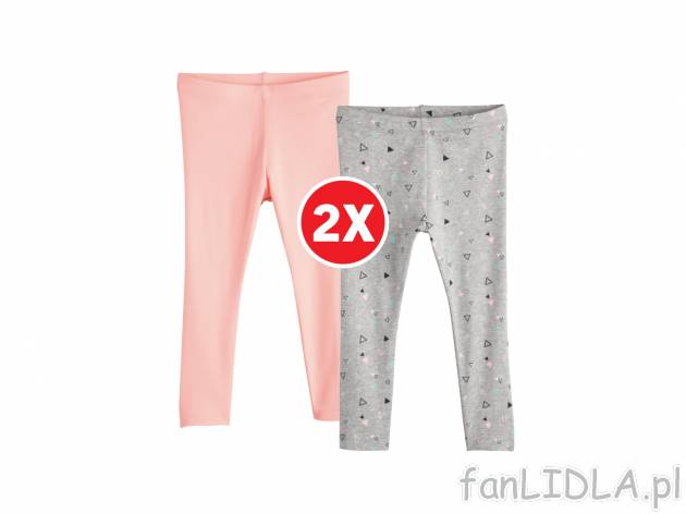 Dziecięce legginsy, 2 pary , cena 17,99 PLN za 1 opak. 
- 95% bawełna, 5% elastan
- ...