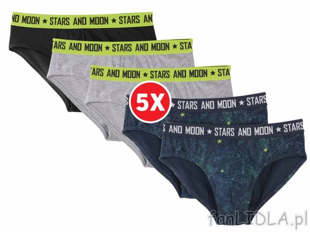 Młodzieżowe majtki, 5 par lub bokserki, 3 pary , cena 19,99 PLN za 1 opak. 
- ...