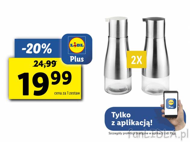 Zestaw dozowników do octu i oliwy Ernesto, cena 24,99 PLN  
-  300 ml każdy
Opis