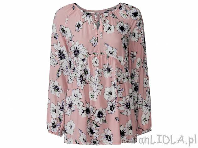 Bluzka damska z wiskozy Esmara, cena 29,99 PLN 
- 100% wiskozy (LENZING&trade; ...