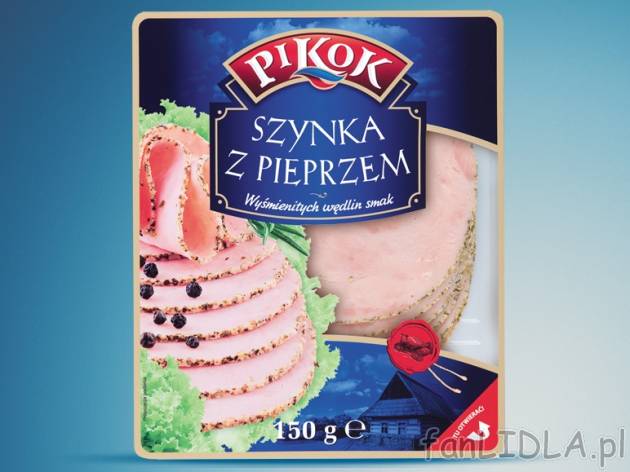 Szynka z pieprzem , cena 5,79 PLN za 150 g/1 opak., 100 g=3,86 PLN. 
- Delikatna ...