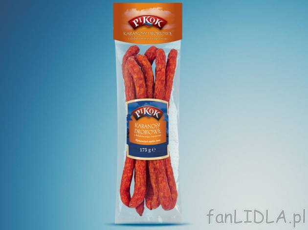 Kabanosy drobiowe , cena 5,39 PLN za 175 g/1 opak., 100 g=3,08 PLN. 
- Kabanosy ...