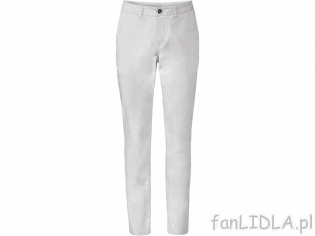 Spodnie chino Livergy, cena 44,99 PLN 
- kr&oacute;j tapered
- wysoka zawartość ...