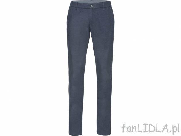 Spodnie chino Livergy, cena 44,99 PLN 
- kr&oacute;j slim fit
- wysoka zawartość ...