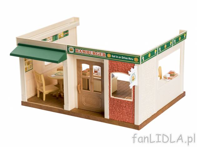 Restauracja z hamburgerami , cena 99,00 PLN 
- 19 x 32 x 35 cm
- zestaw z mebelkami ...