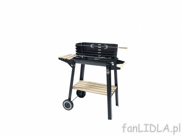 Grill na kółkach Florabest, cena 89,90 PLN za 1 szt. 
- stabilny stelaż z lakierowanej ...