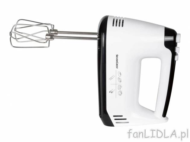 Mikser ręczny 300 W Silverscrest Kitchen Tools, cena 49,99 PLN 
- 5 poziomów ...