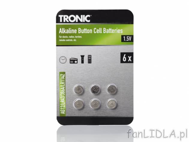Baterie guzikowe Tronic, cena 7,99 PLN za 1 opak. 
- do wyboru:
baterie guzikowe ...
